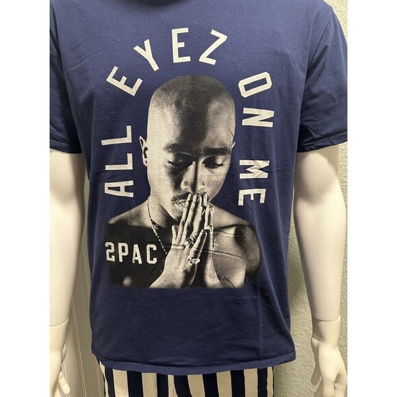 Vintage 2 Pac All Eyez On Me Rap Tee L Tupac 90s Hip Hop Biggie Port & Company - Picture 2 of 5